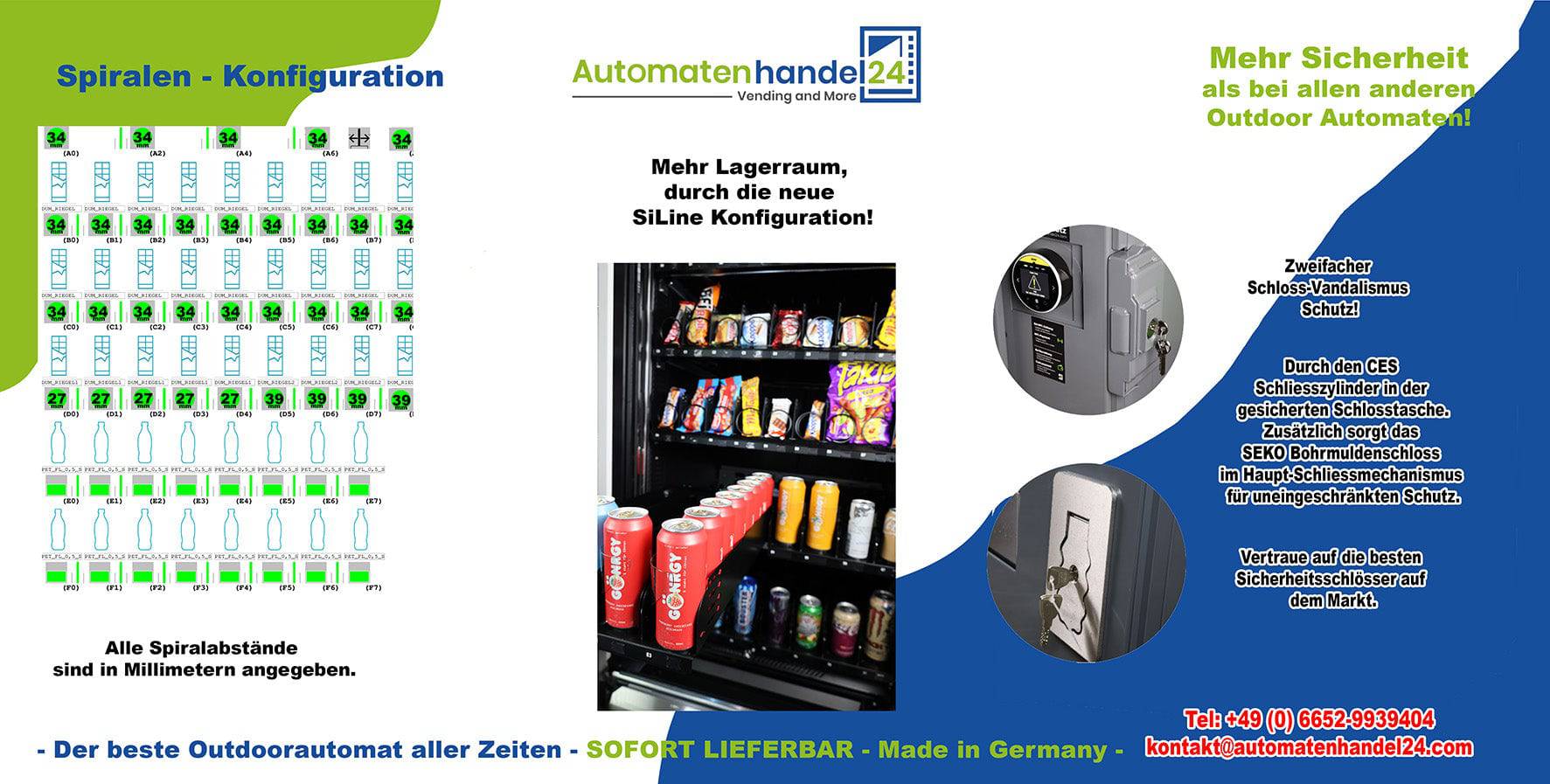 Flyer Sielaff Siline OD AH24Edition Warenautomat, Verkaufautomat, Snackautomat, Automat